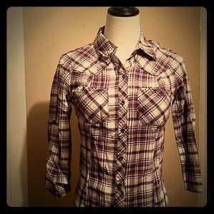 Plaid button down shirt (very fitted)